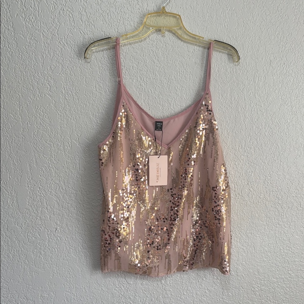 Sequin Embellished Pink Top